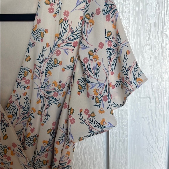 Sienna Sky Pink Cream Ruffled Wrap Midi Dress - Picture 5 of 7